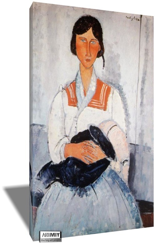 496x777 Gypsy Woman With Baby, Amedeo Modigliani For Your Living Room - Gypsy Woman With Baby Painting