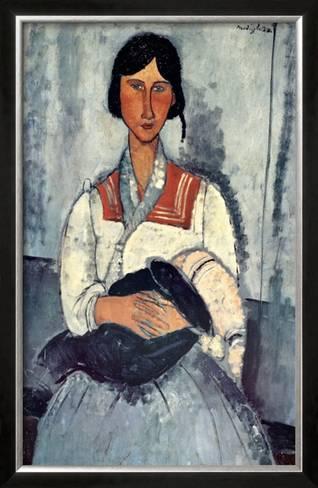 318x488 Gypsy Woman With Baby Posters By Amedeo Modigliani - Gypsy Woman With Baby Painting