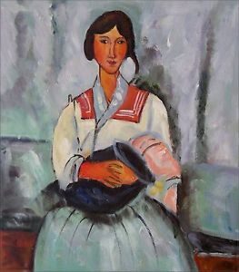 263x300 Modigliani Gypsy Woman C Baby Repro, Pintado A Mano, Pintura Al - Gypsy Woman With Baby Painting