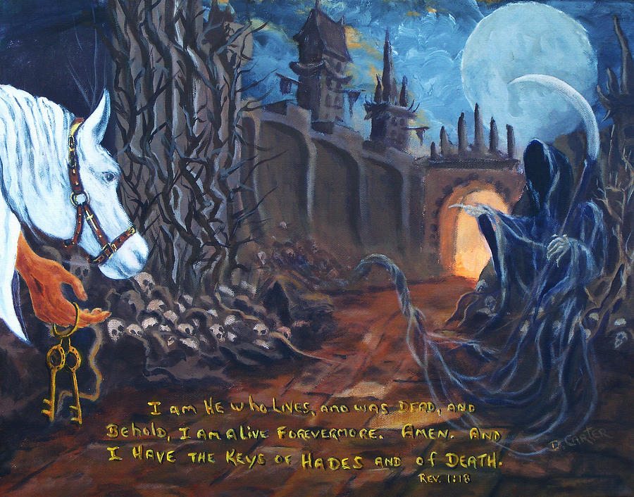 900x706 The Keys Of Hades And Death Painting By David Carter - Hades Painting