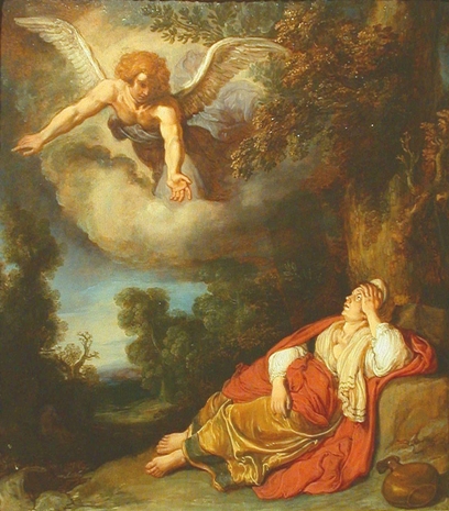 408x465 Shlomit Steinberg - Hagar In The Wilderness Painting