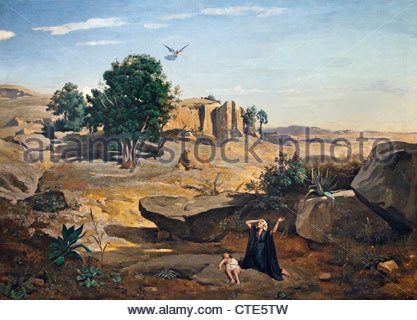 417x320 Hagar In The Wilderness, By Camille Corot, 1835, French Painting - Hagar In The Wilderness Painting