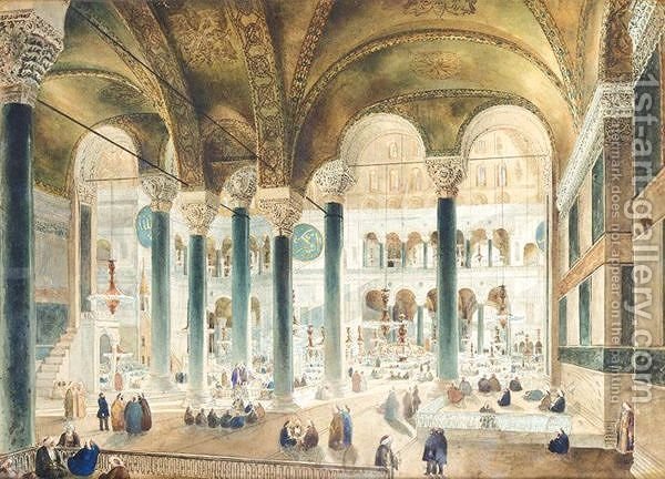 600x432 The Interior Of Hagia Sophia, Constantinople Continental School - Hagia Sophia Painting