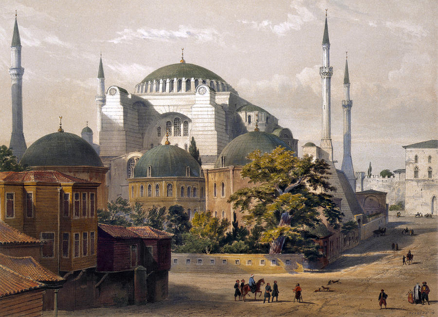 900x652 Turkey Hagia Sophia, 1852 Photograph By Granger - Hagia Sophia Painting