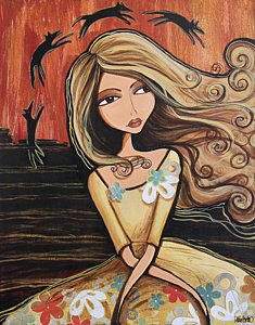 235x300 Hair Blowing In Wind Paintings Fine Art America - Hair Blowing In The Wind Painting