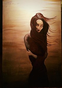 211x300 Wind Blowing Hair Paintings Fine Art America - Hair Blowing In The Wind Painting