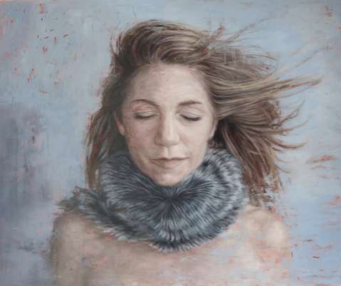 479x402 Windswept Hair Paintings Michelle Doll - Hair Blowing In The Wind Painting