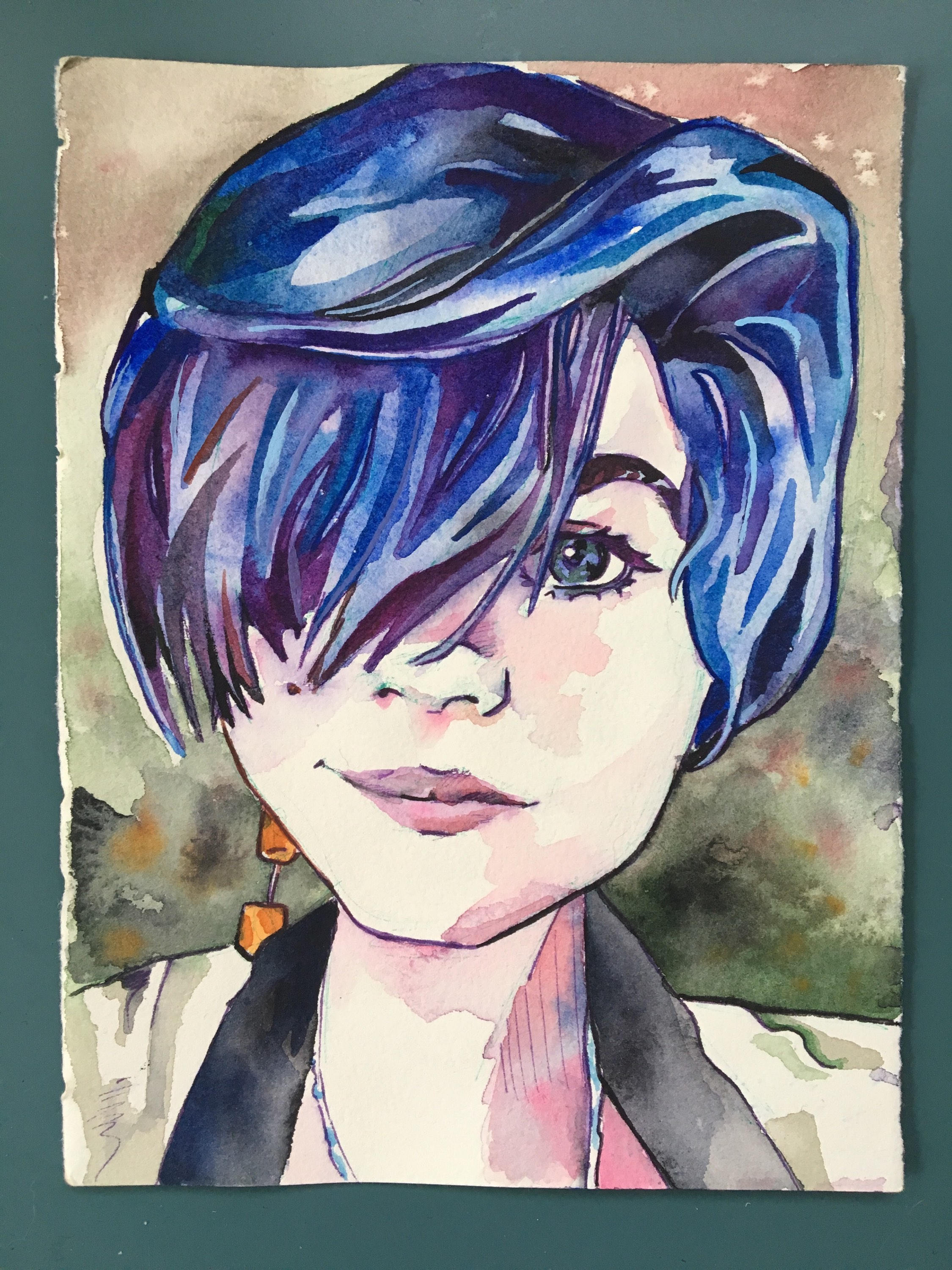 2250x3000 Blue Hair Don'T Care - Hair Salon Painting