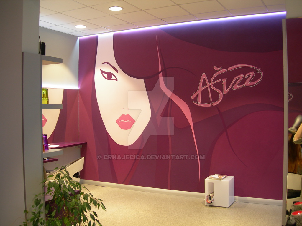 1024x768 Wall Painting - Hair Salon Painting