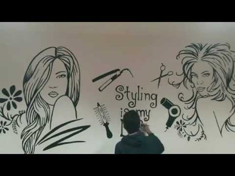 480x360 Artistic Wall Mural - Hair Salon Painting
