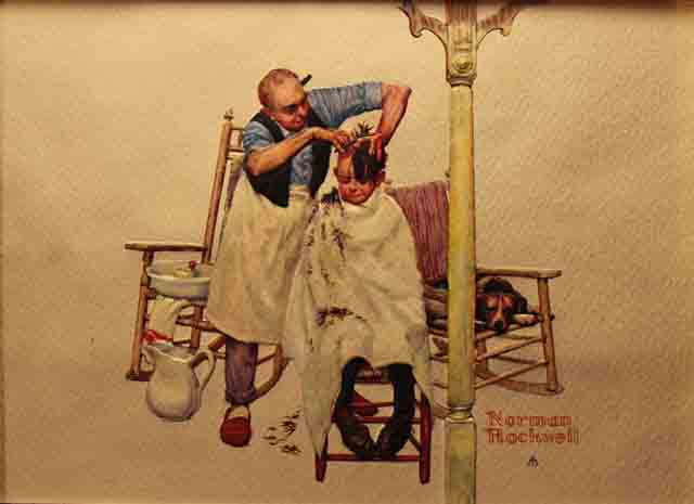 640x465 Norman Rockwell Haircut Gallery - Haircut Painting