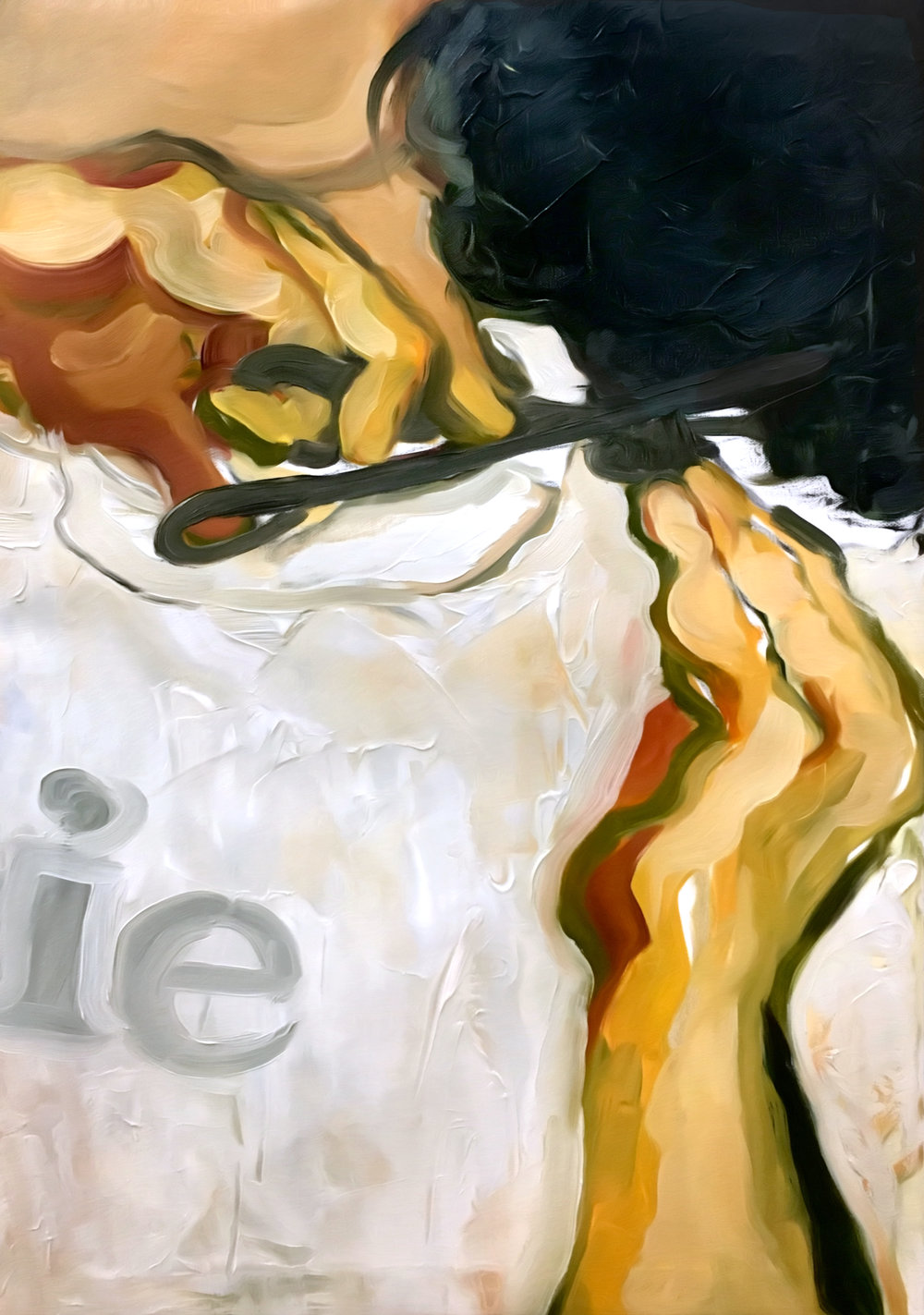 1000x1423 Painting Anna Burholt - Haircut Painting