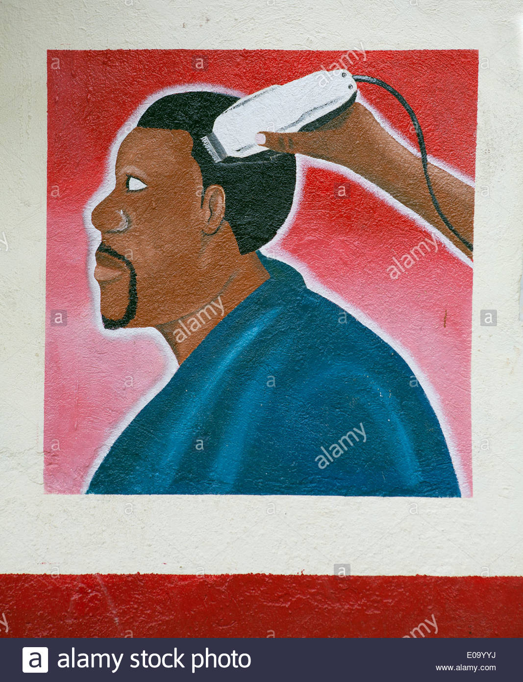 1067x1390 Painting On Wall Advertising Hairdresser And Barber Shop, Kigali - Hairdresser Painting