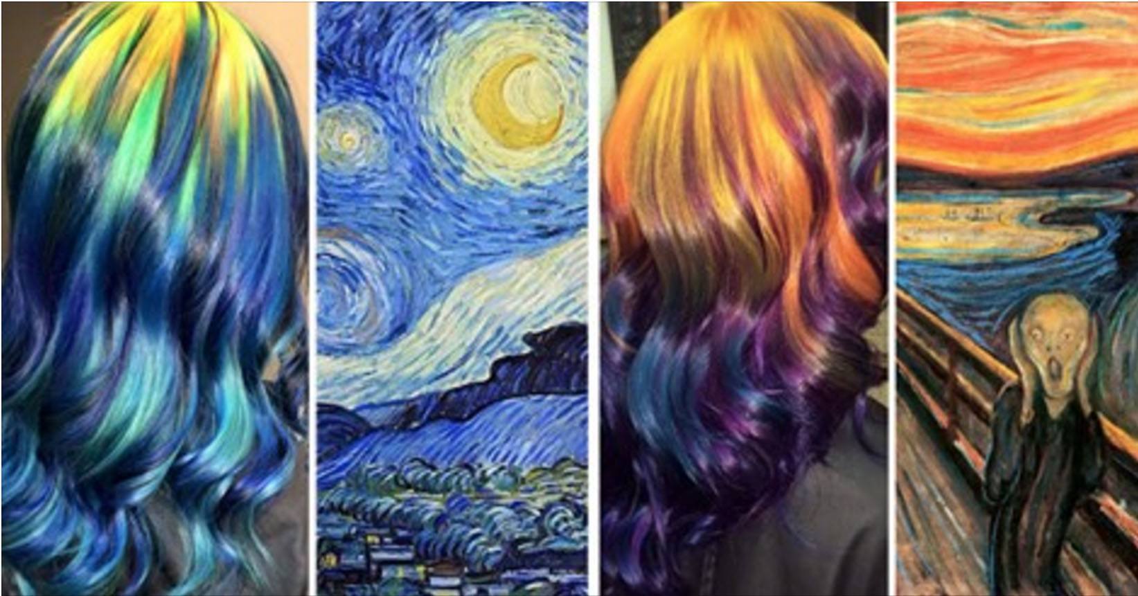 1643x861 Artist And Hair Stylist Paints Hair After Famous Paintings - Hairdresser Painting