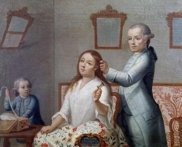 594x479 The Hairdresser Hairdressers And Paintings - Hairdresser Painting