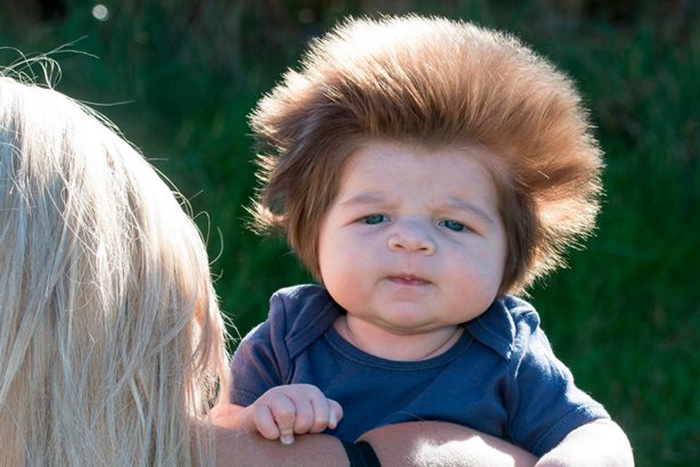 700x467 Meet 2 Month Old Baby With The Craziest Bouffant Hair Ever Bored - Hairy Baby Painting
