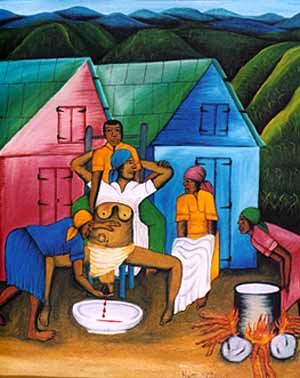300x378 Haitian Art By Dominique Fontus - Haiti Painting