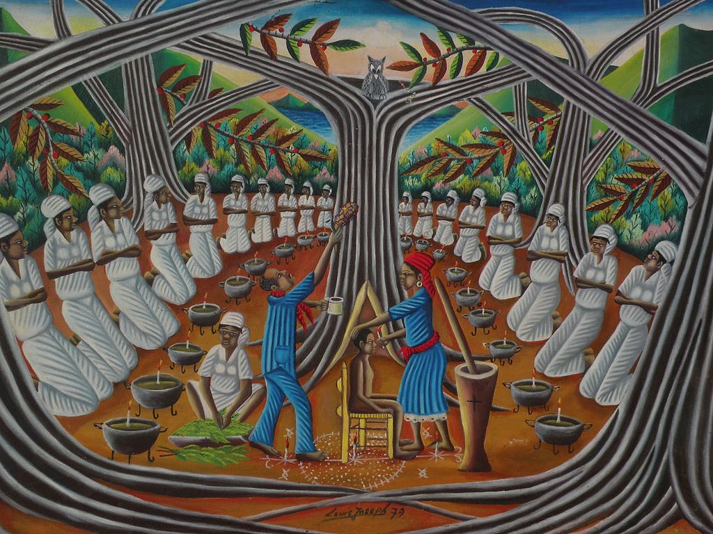1024x768 Louis Joseph (1932 2007) Listed Haitian Art Colorful Voodoo - Haiti Painting