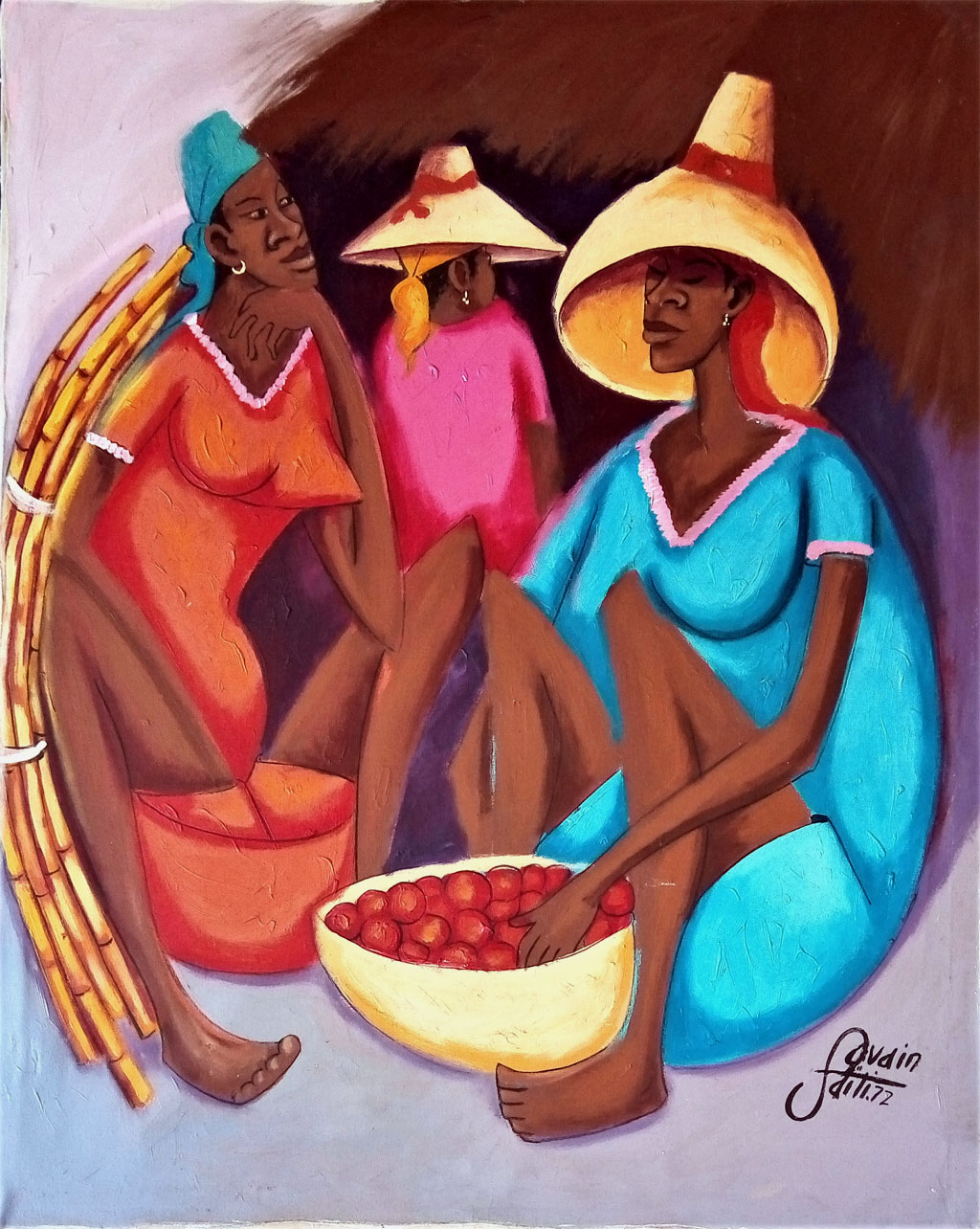 1024x1284 Petion Savain Marche Oil Painting - Haiti Painting