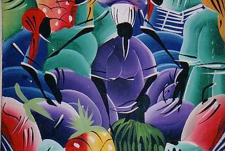 439x295 Haiti Art Crafts Wood Metal Oil Paper - Haitian Oil Painting