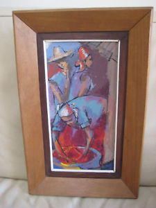 225x300 Petion Savain Listed Important Haitian Oil Painting Signed Framed - Haitian Oil Painting