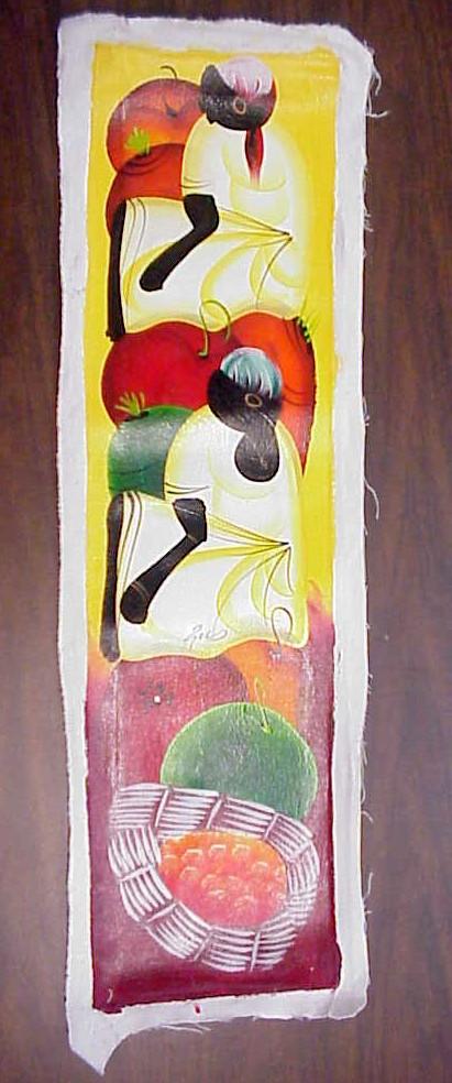411x984 Vertical Haitian Art Oil Painting Primitive Haiti 3.69889 - Haitian Oil Painting
