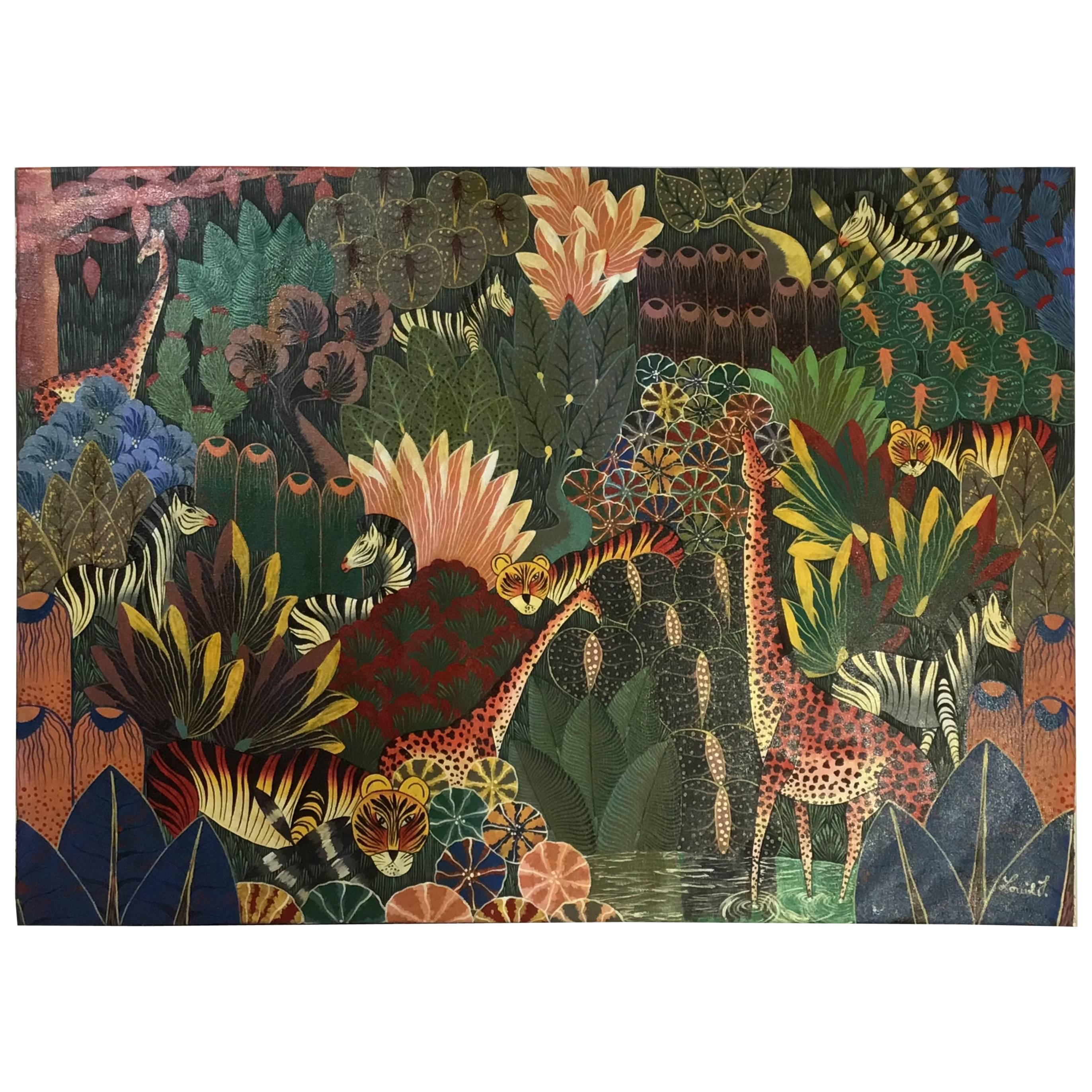 2744x2744 Vintages Haitian Oil Painting On Canvas - Haitian Oil Painting