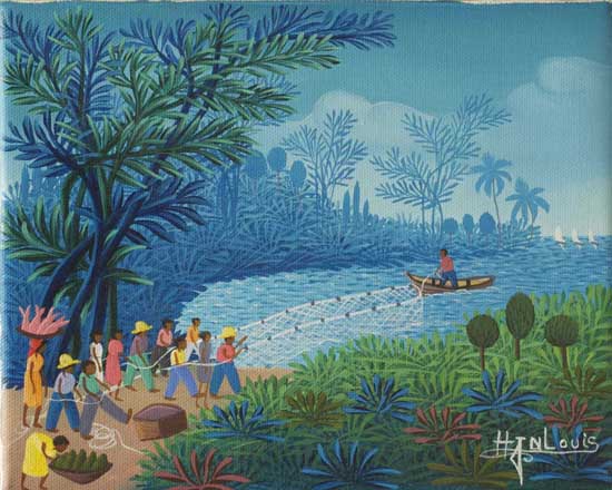 550x440 Haitian Paintings By Henri Jean Louis - Haitian Painting