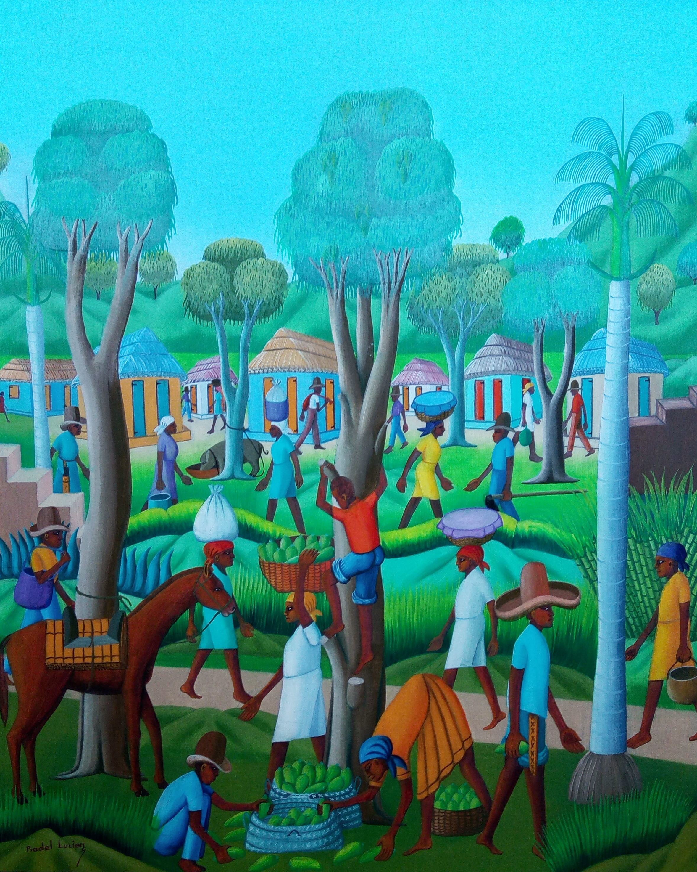 2356x2945 Lucien Pradel Painting Village (Sold) - Haitian Painting