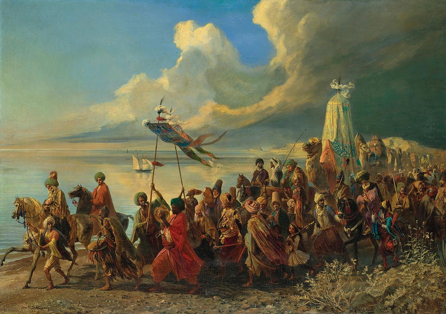 900x634 The Hajj Painting By Alfred Dehodencq - Hajj Painting
