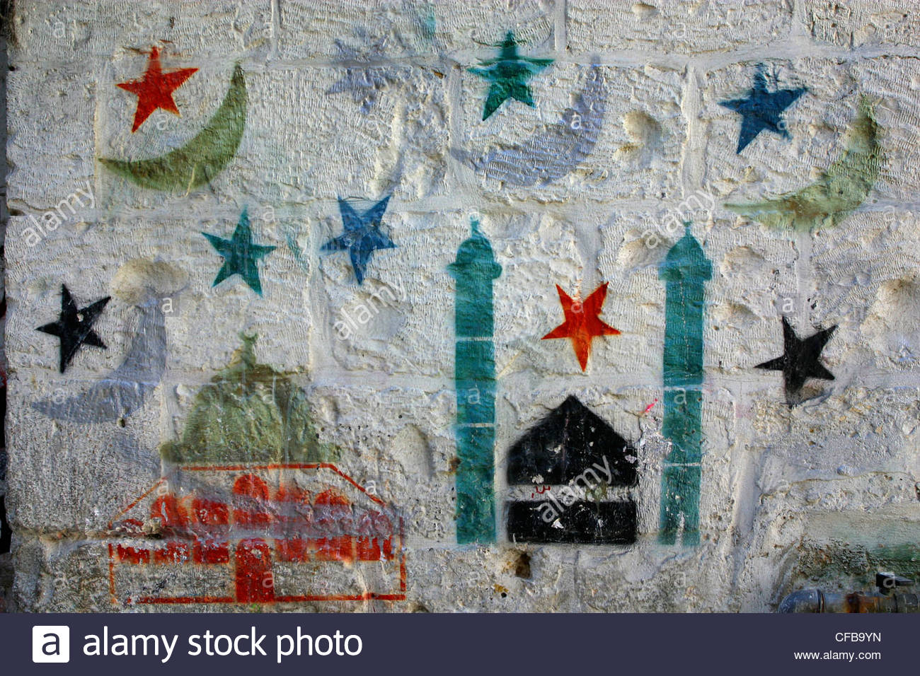 1300x956 Wall Painting In The Old City Of Jerusalem Depicting The The Hajj - Hajj Painting