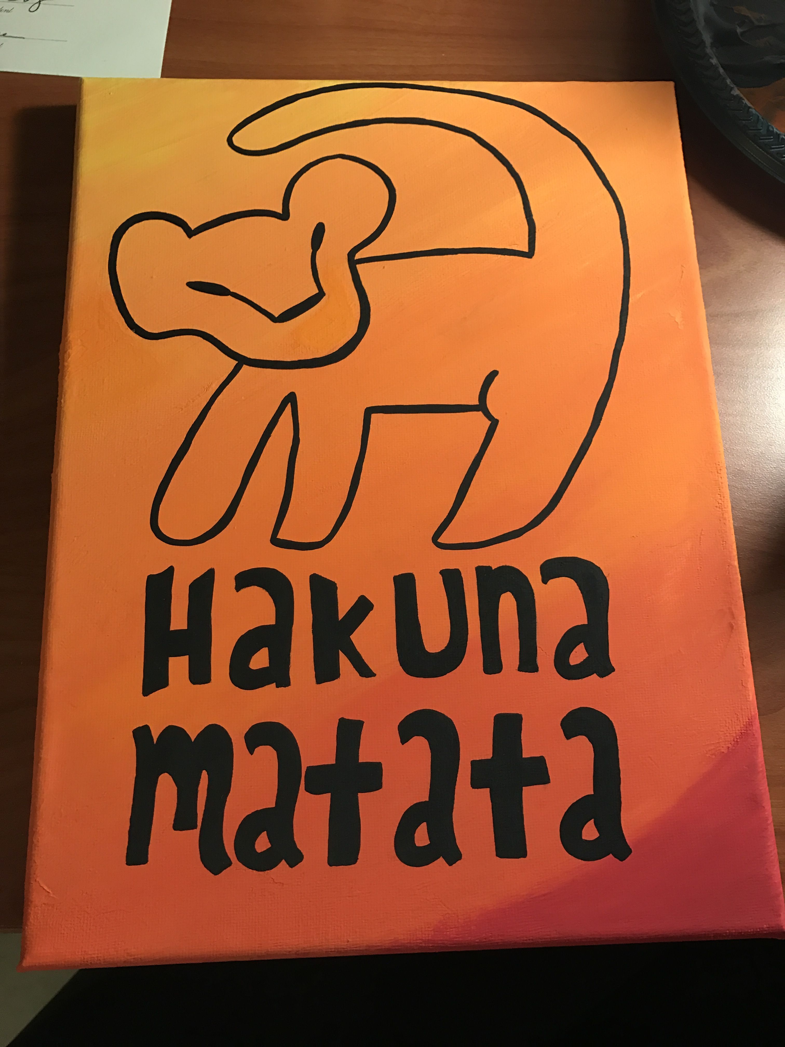 3024x4032 Hakuna Matata Lion King Canvas Painting Crafts By Me - Hakuna Matata Painting