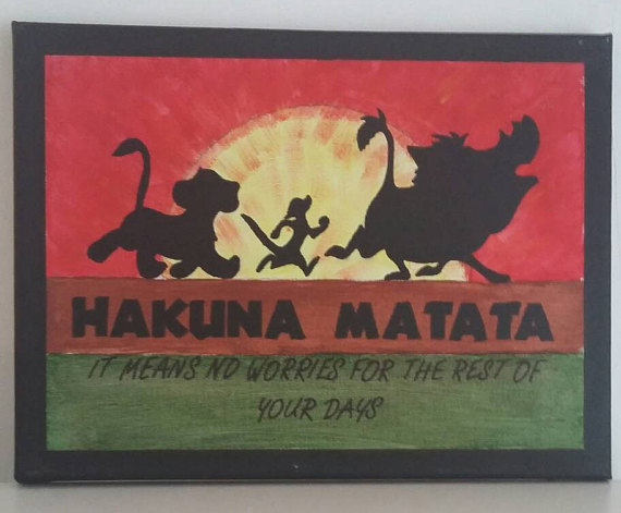 570x471 Hand Painted Canvas Lion King Hakuna Matata - Hakuna Matata Painting