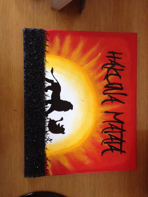500x667 Selfmade For My Aunt Lt3 On We Heart It - Hakuna Matata Painting