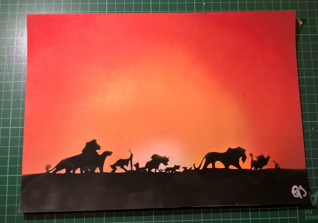 1024x719 Hakuna Matata Spray Paint Art By Extremepanda0884 - Hakuna Matata Painting