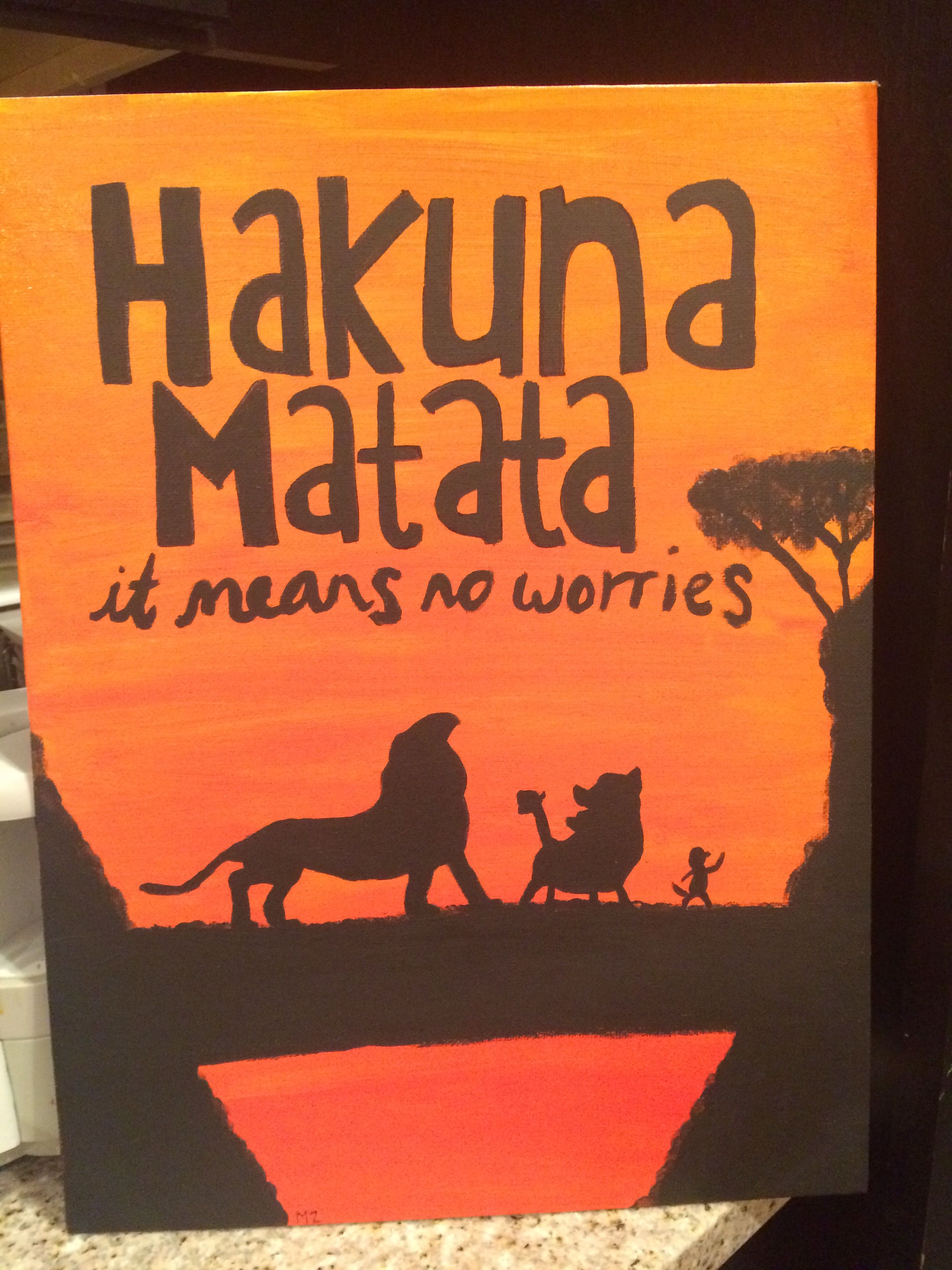 2448x3264 Lion King Acrylic Canvas Painting Hakuna Matata Lion King Scene - Hakuna Matata Painting