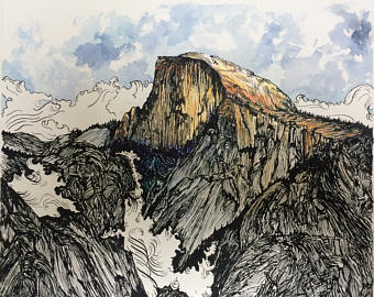 340x270 Half Dome Painting Etsy - Half Dome Painting