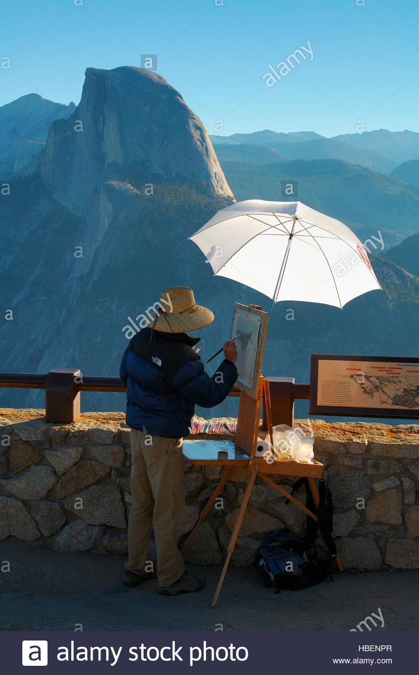 864x1390 Artist Painting Half Dome - Half Dome Painting