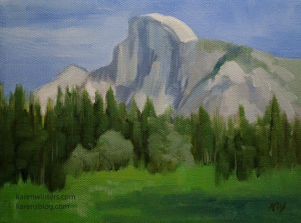 600x446 Yosemite Half Dome Oil Painting From Yosemite Valley - Half Dome Painting