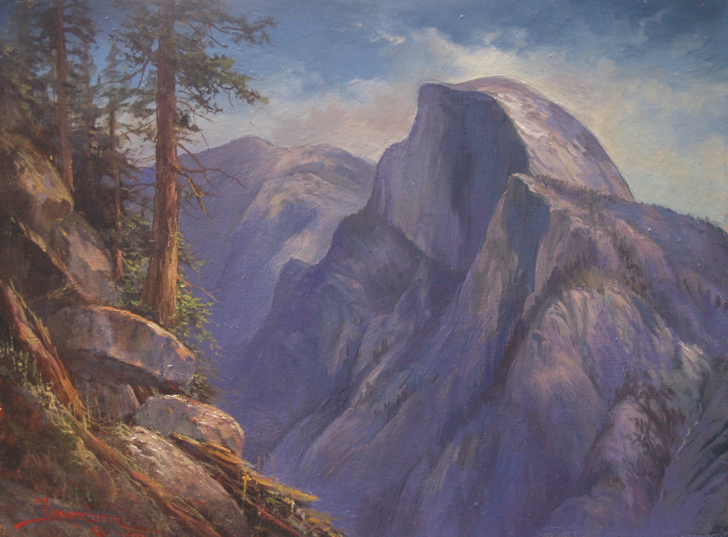 2500x1842 Yosemite Painting Of Half Dome Echo - Half Dome Painting