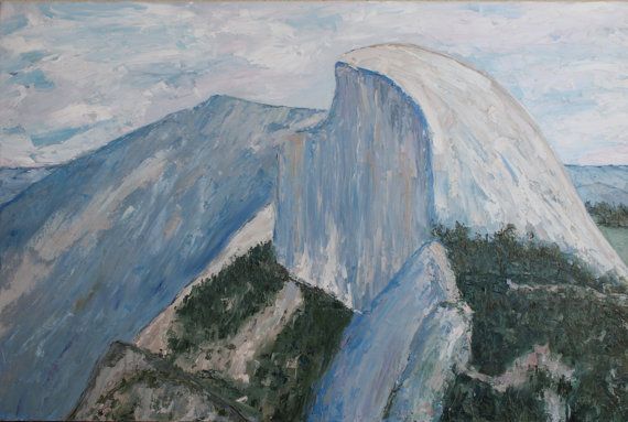 570x383 Half Dome, Yosemite, Original Oil Painting, Landscape, National - Half Dome Painting