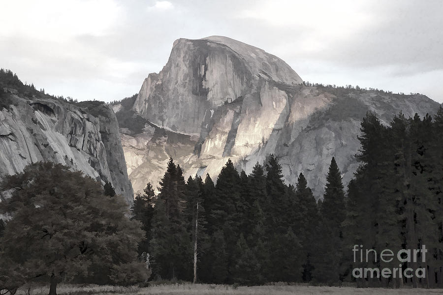900x600 Half Dome Paint Photograph By Chuck Kuhn - Half Dome Painting