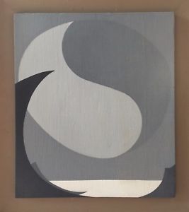 267x300 Eva Slater Mid Sized Oil Painting Half Moon (Yin Yang) Hard Edge - Half Moon Painting