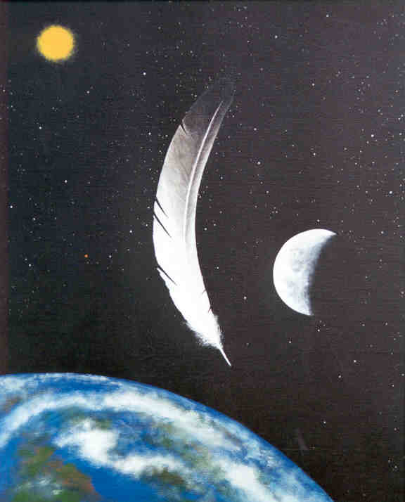 576x714 Half Moon Full Feather Gary Dee Foundmyself - Half Moon Painting