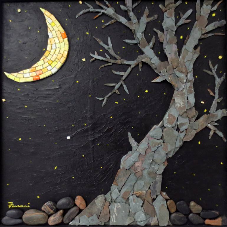 770x770 Saatchi Art Half Moon Painting By Richard Ferrari - Half Moon Painting