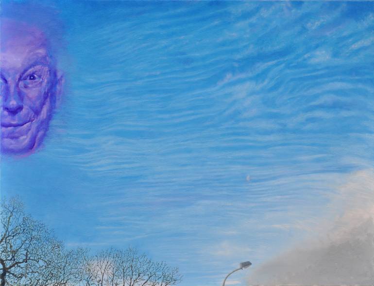 770x590 Saatchi Art Selfie With Half Moon Painting By Paul Hirsh - Half Moon Painting