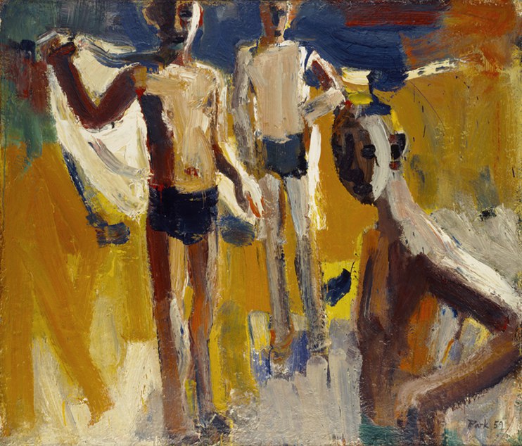 742x634 Three Bathers - Hallmark Painting