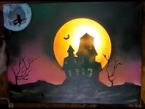 480x360 How To Spray Paint Art - Halloween Art Painting