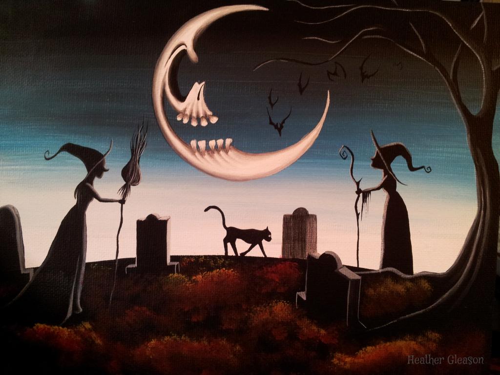 1024x768 Sleepy Hollow Cemetery Painting Class With Halloween Artist - Halloween Art Painting