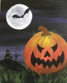236x292 257 Best Painted Canvas Fall, Halloween, Thanksgiving Images - Halloween Art Painting